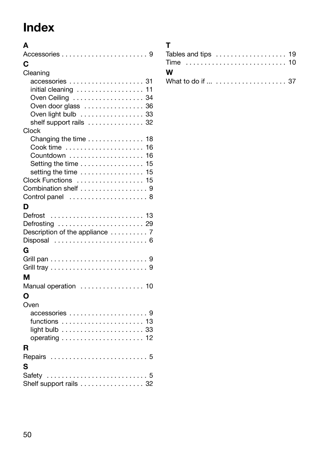 Electrolux EOB5665 manual Index 