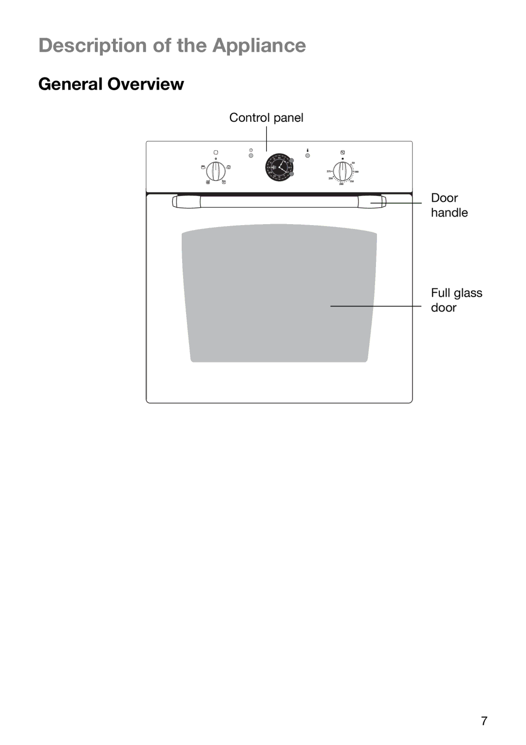 Electrolux EOB5665 manual Description of the Appliance, General Overview 