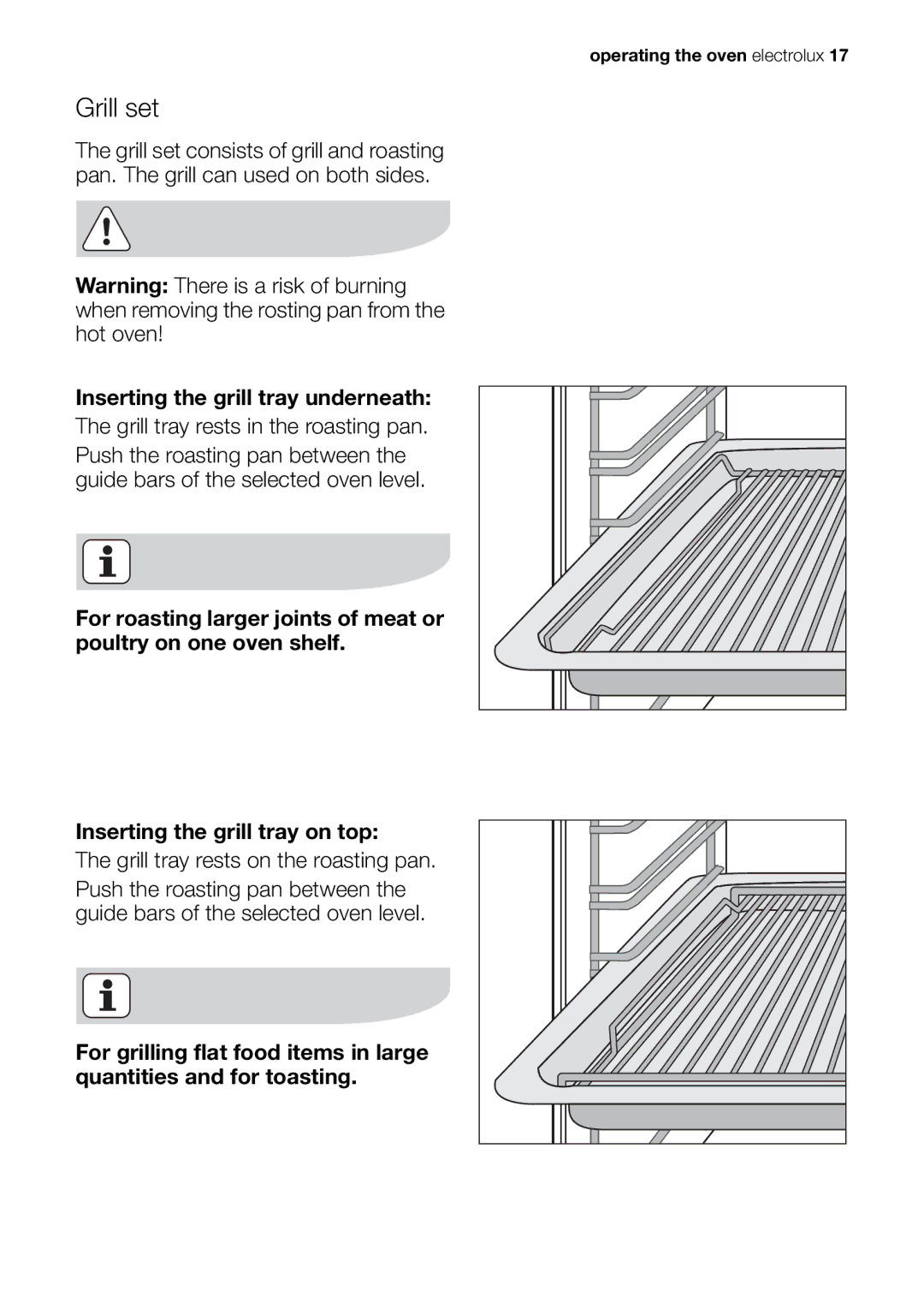 Electrolux EOB63000 user manual Grill set 