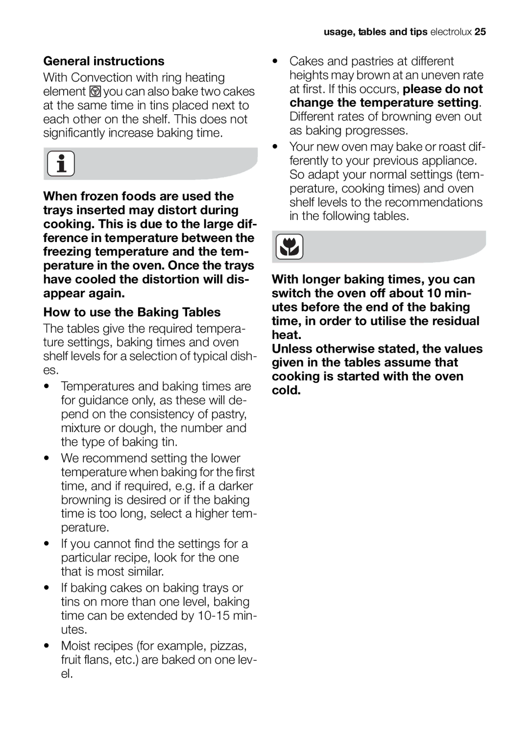 Electrolux EOB63000 user manual General instructions 