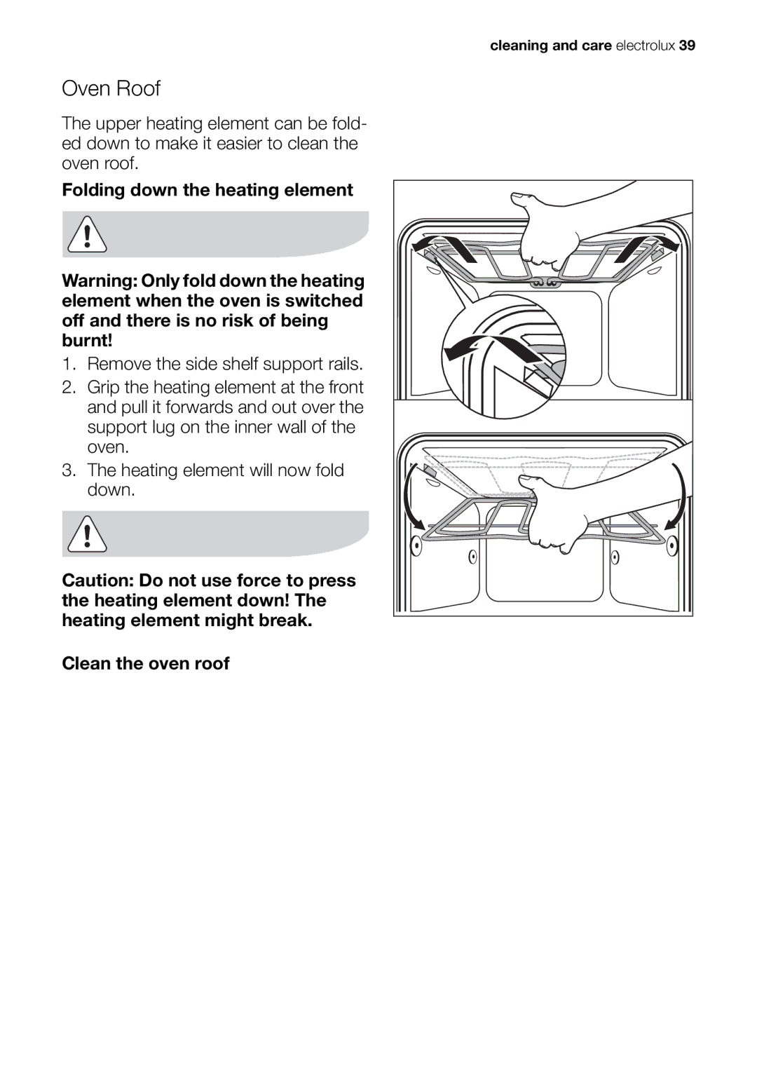 Electrolux EOB63000 user manual Oven Roof 