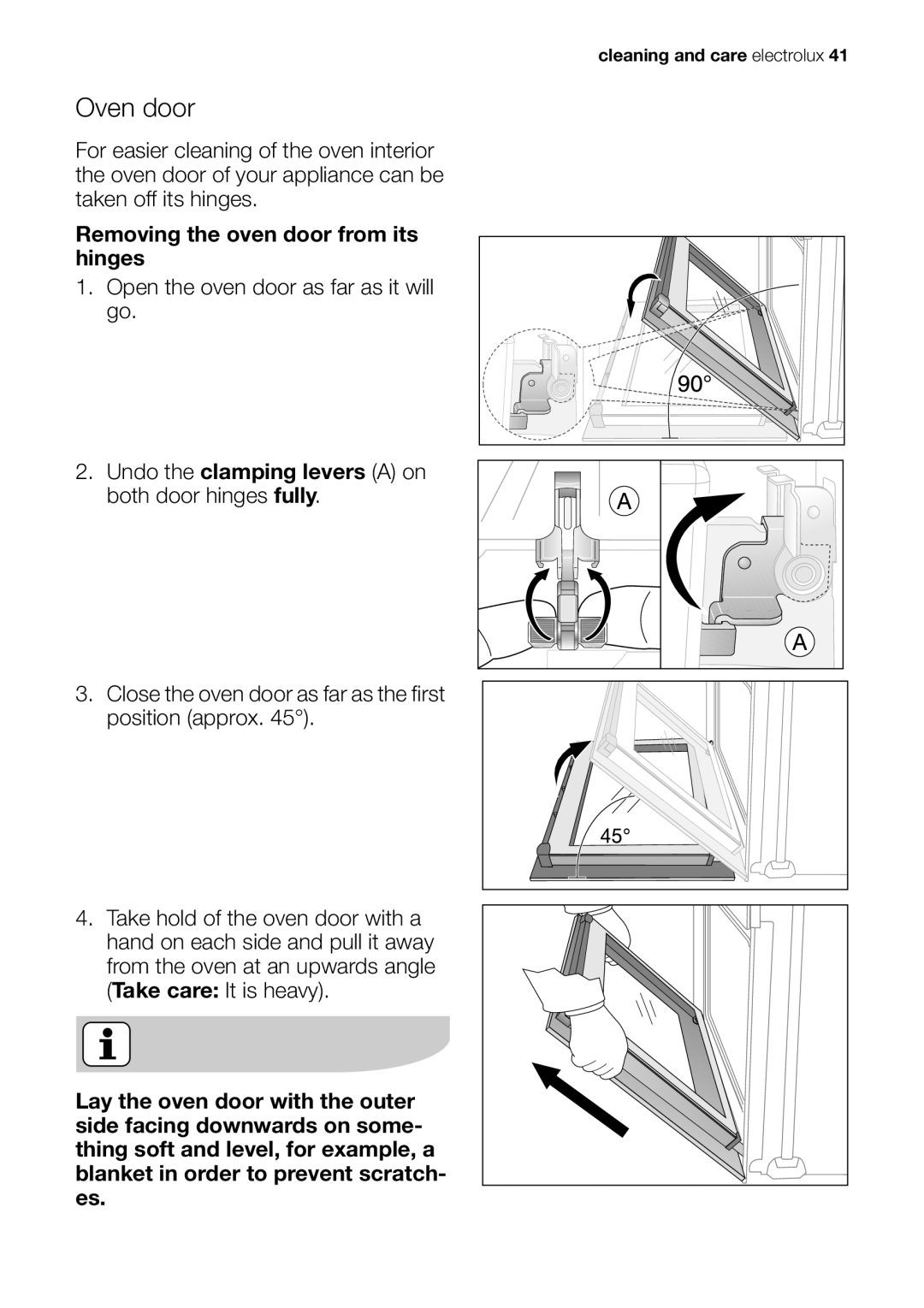 Electrolux EOB63000 user manual Oven door 