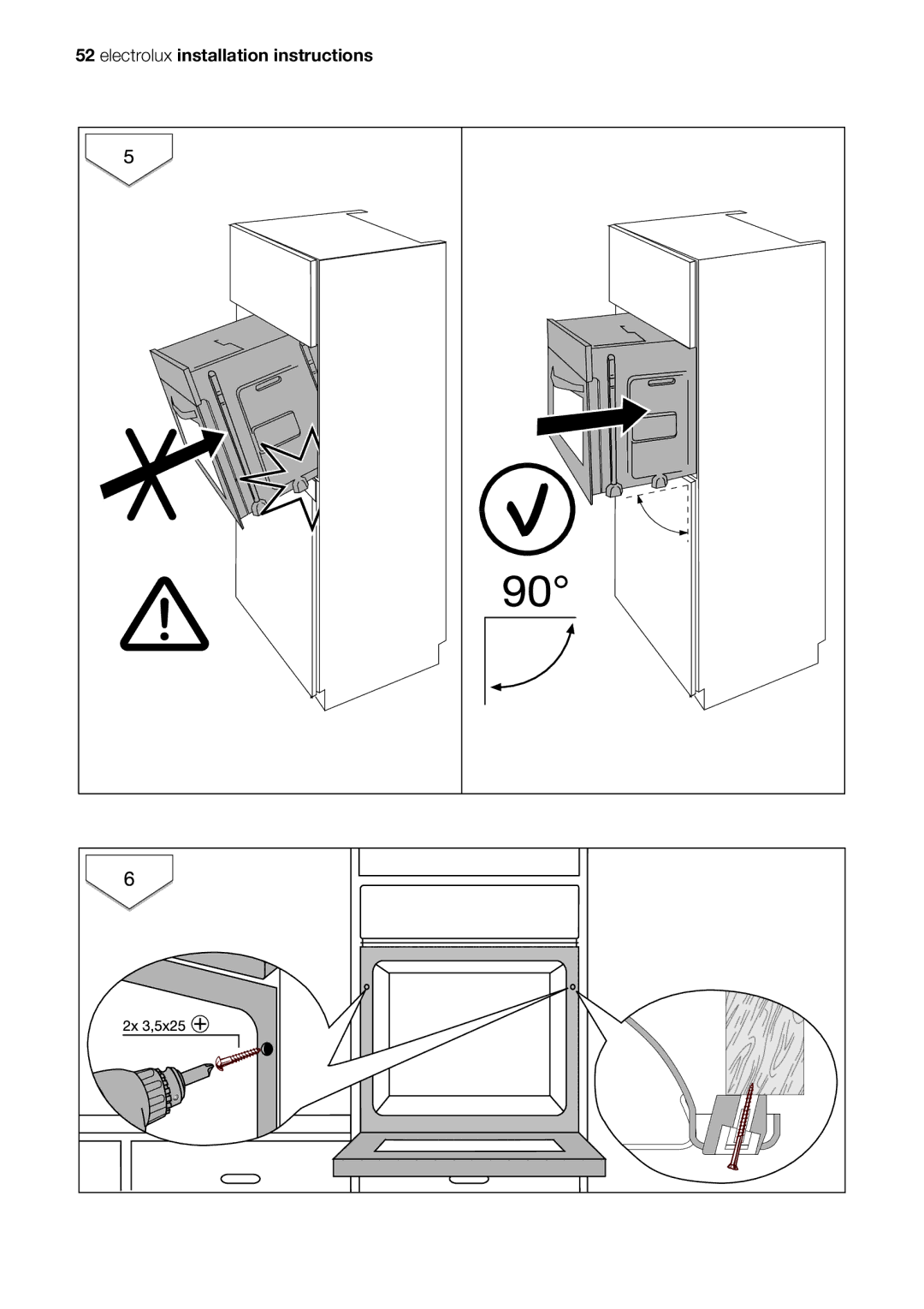 Electrolux EOB63000 user manual Electrolux installation instructions 