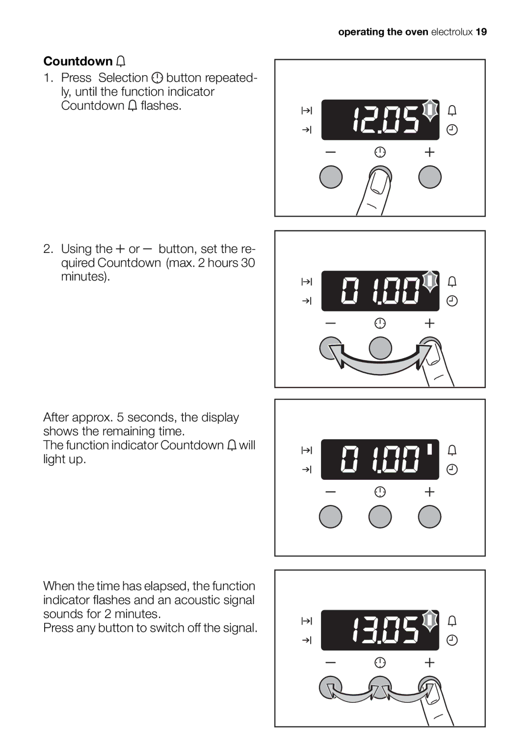 Electrolux EOB63100 user manual Operating the oven electrolux 