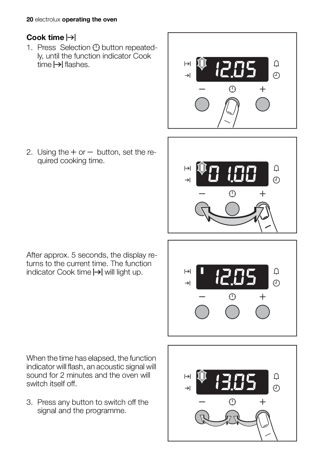 Electrolux EOB63100 user manual Electrolux operating the oven 