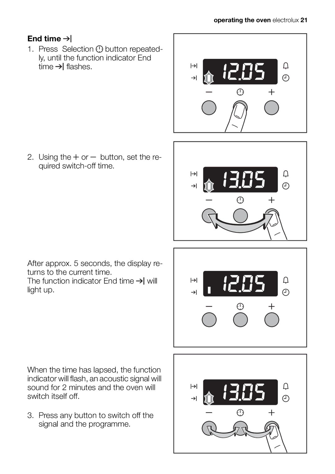 Electrolux EOB63100 user manual Operating the oven electrolux 