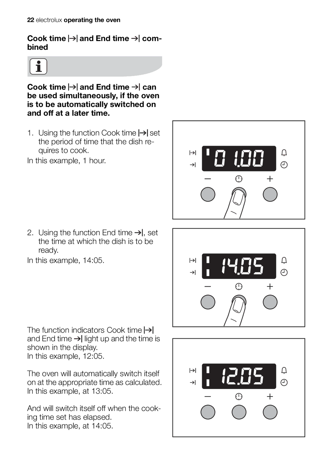 Electrolux EOB63100 user manual Electrolux operating the oven 