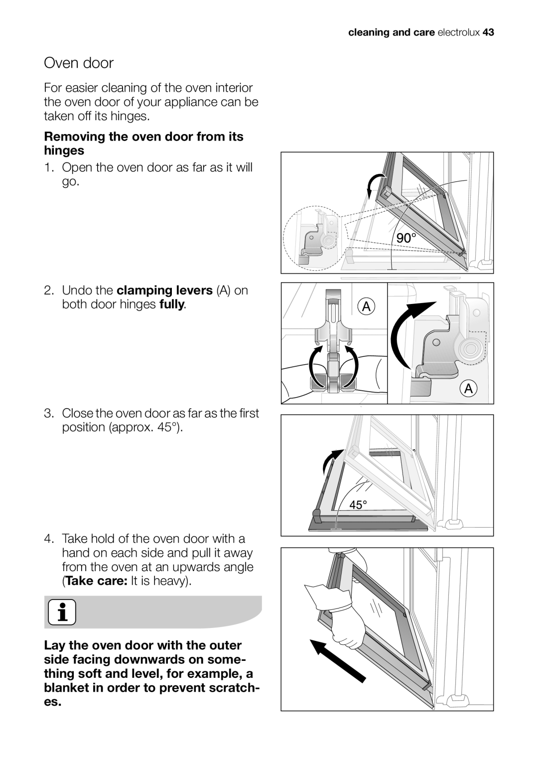 Electrolux EOB63100 user manual Oven door 