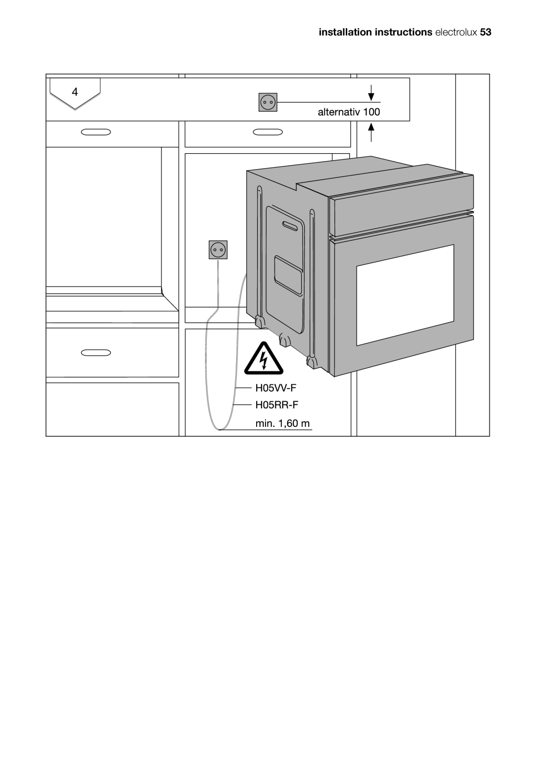 Electrolux EOB63100 user manual Installation instructions electrolux 