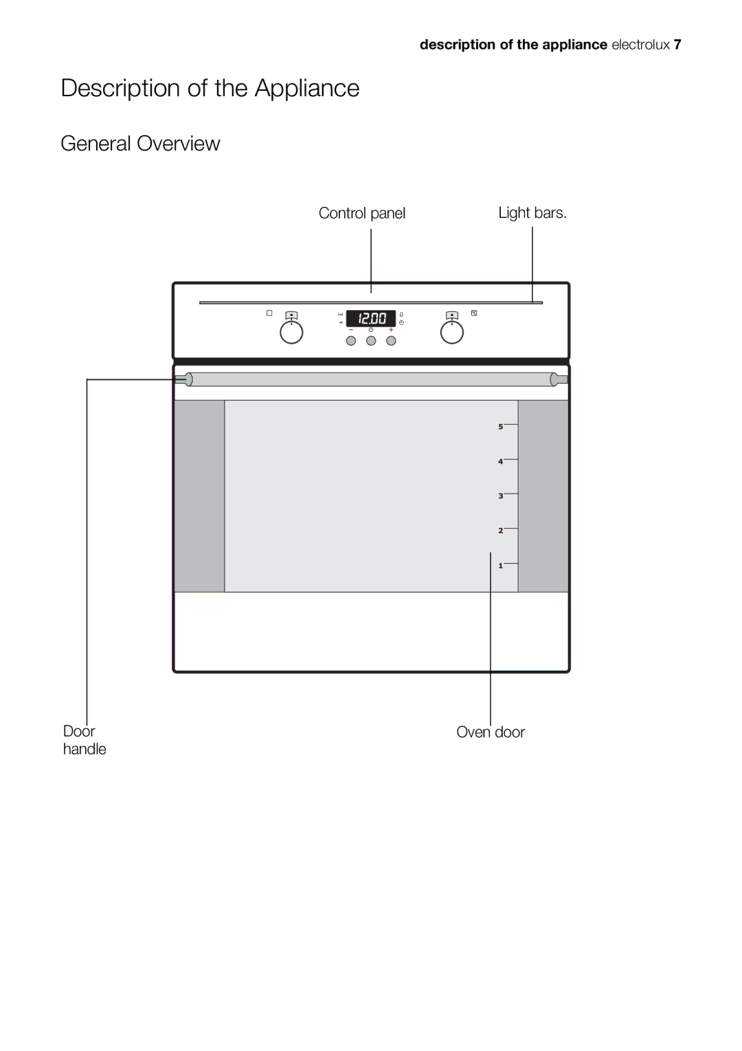 Electrolux EOB63100 user manual Description of the Appliance, General Overview 