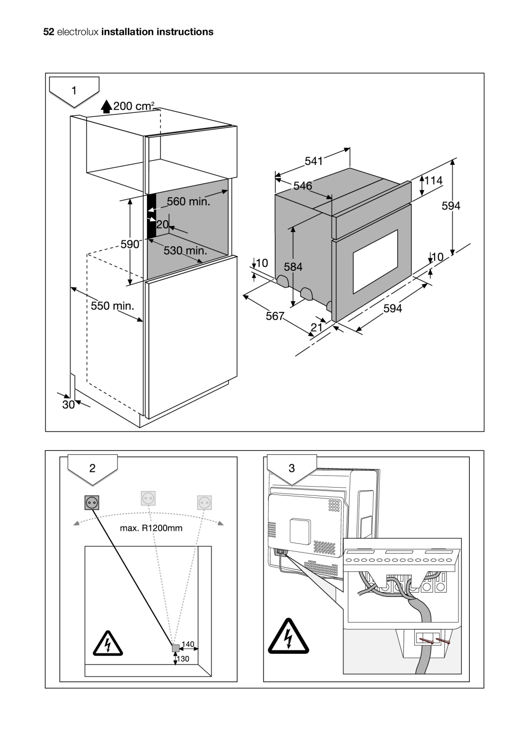 Electrolux EOB63100 user manual electrolux installation instructions 