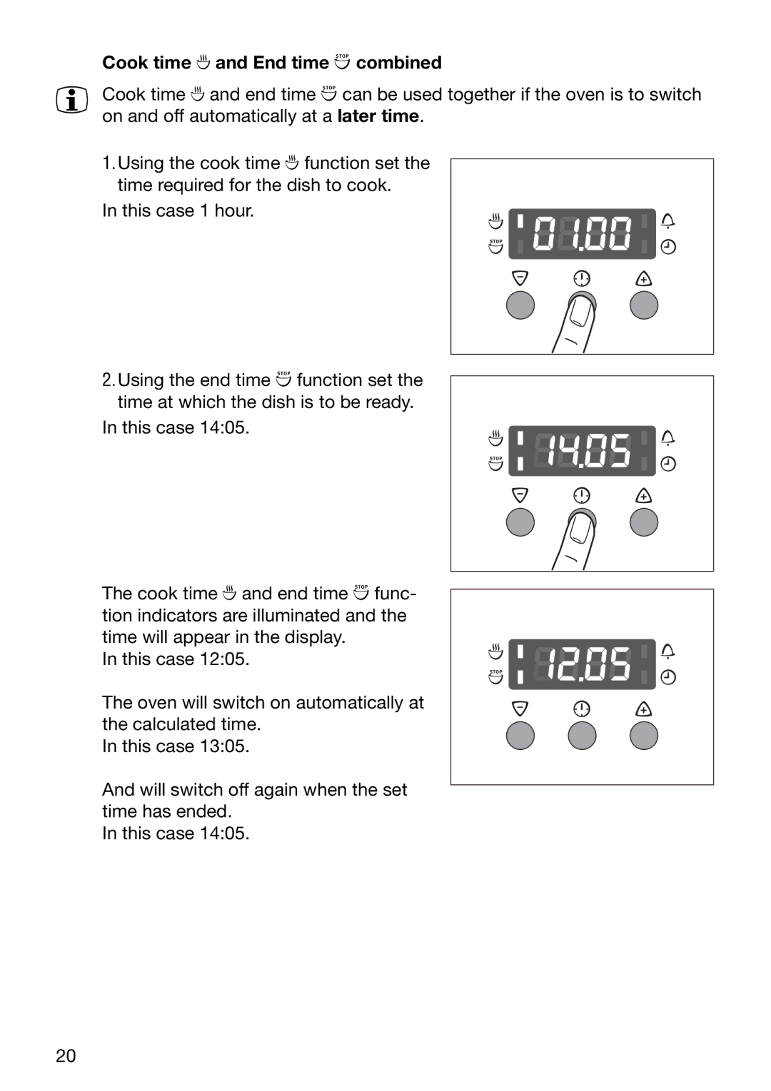 Electrolux EOB6630 manual Cook time d and End time e combined 