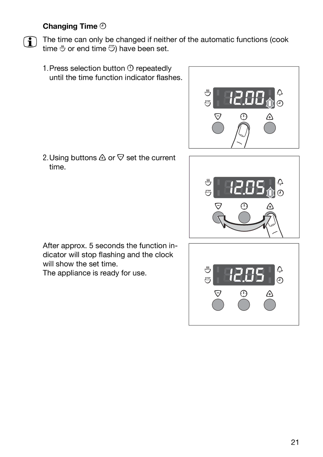 Electrolux EOB6630 manual Changing Time W 