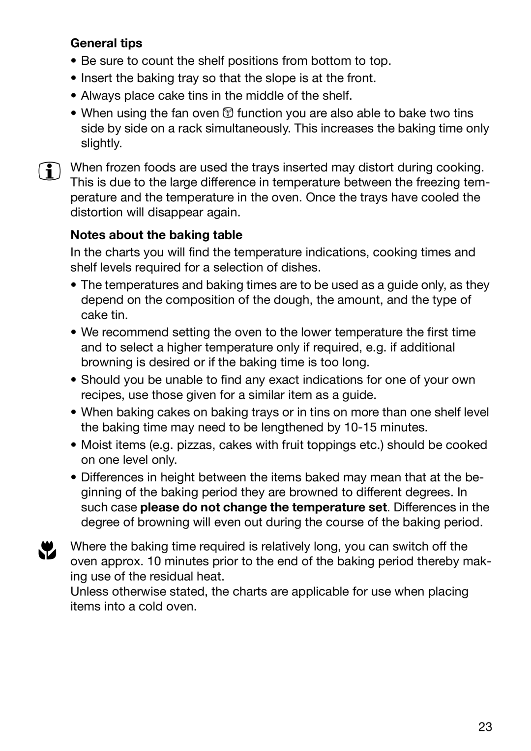 Electrolux EOB6630 manual General tips 