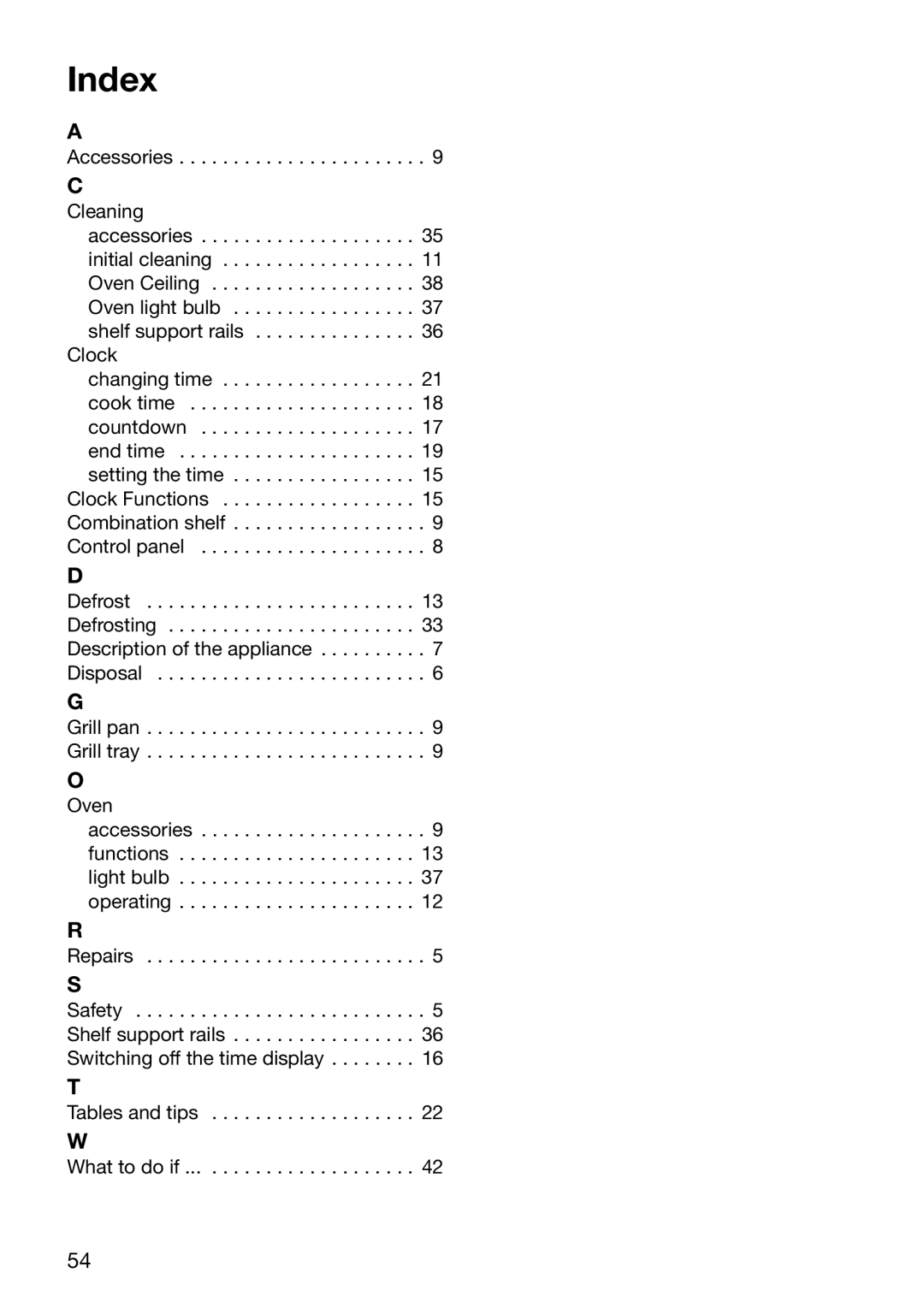 Electrolux EOB6630 manual Index 