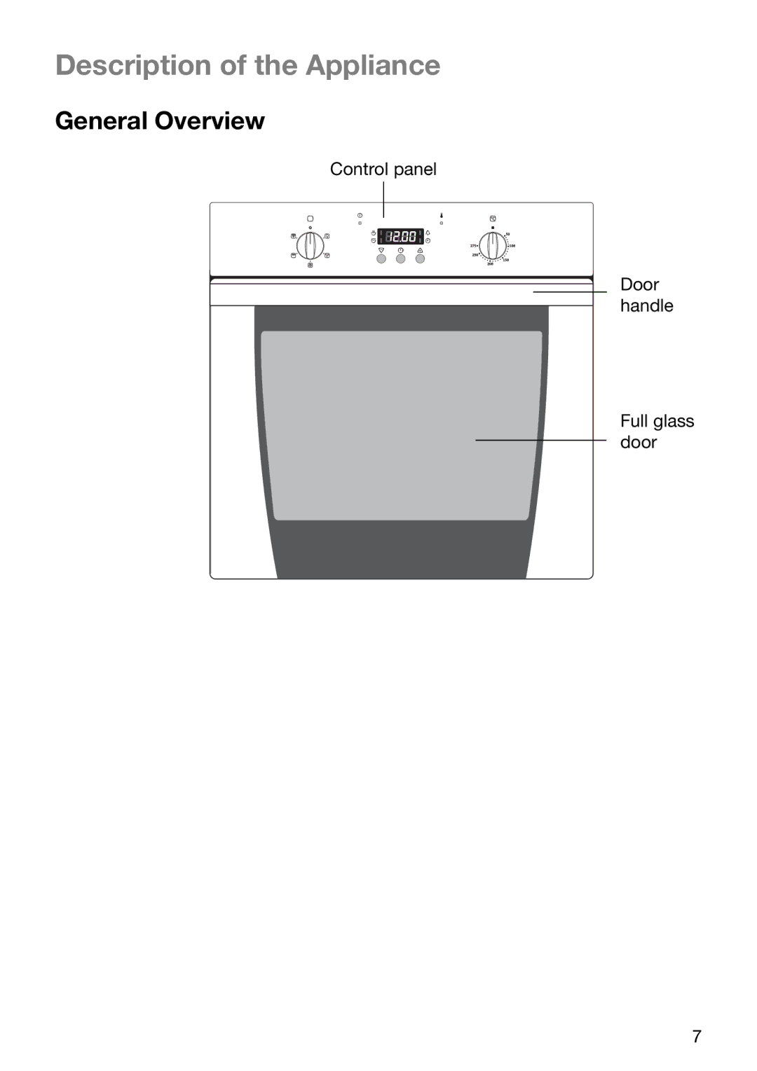 Electrolux EOB6630 manual Description of the Appliance, General Overview 