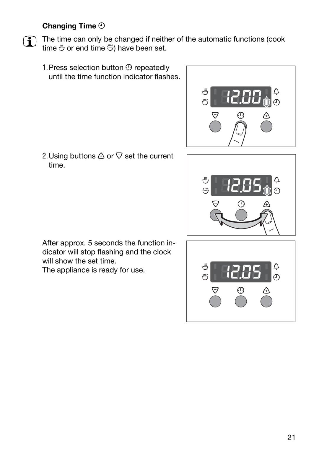 Electrolux EOB6636 manual Changing Time W 