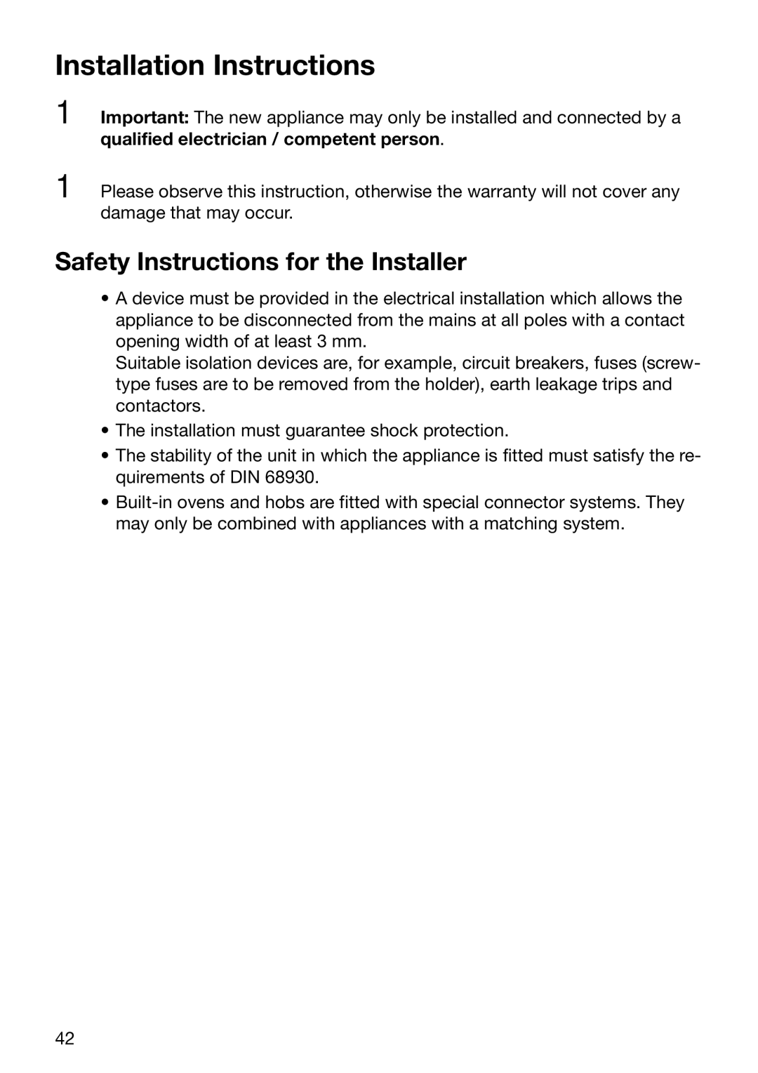 Electrolux EOB6636 manual Installation Instructions, Safety Instructions for the Installer 