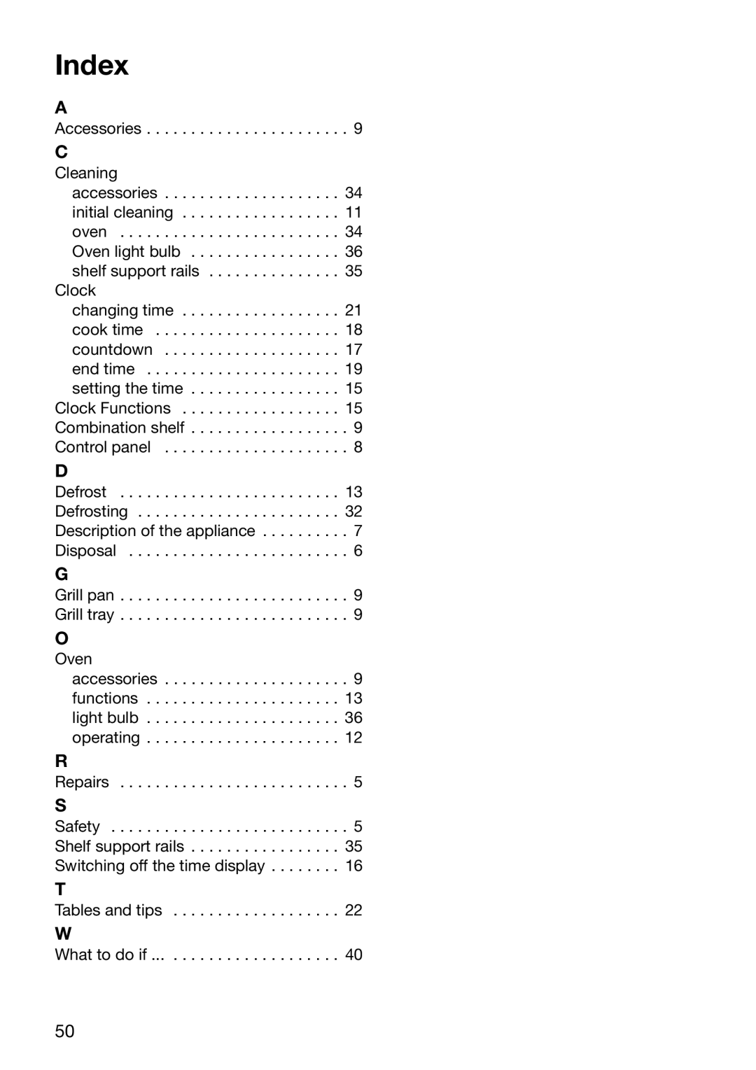 Electrolux EOB6636 manual Index 