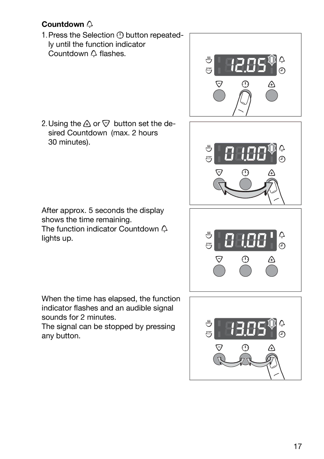 Electrolux EOB6637 manual Countdown 