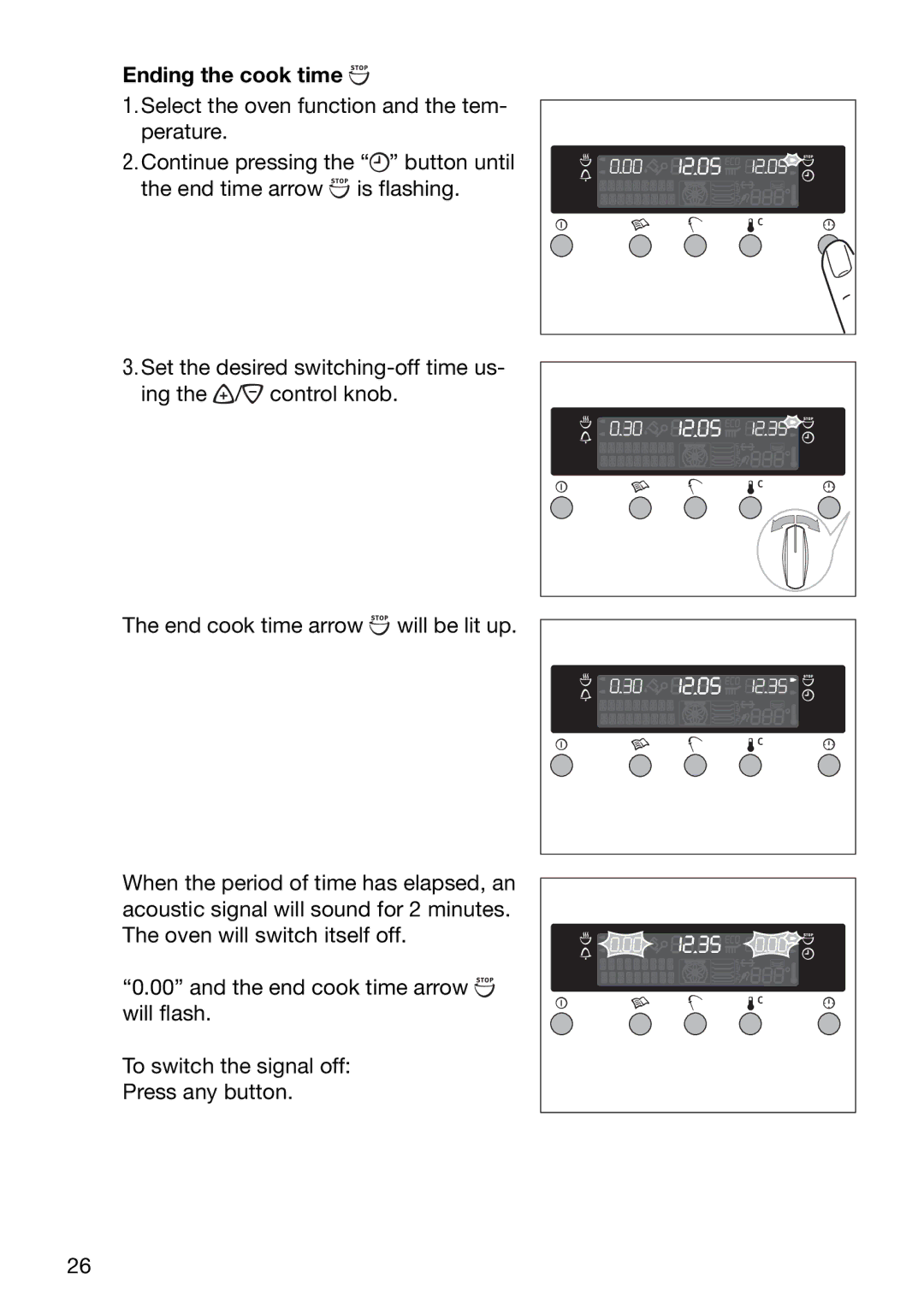 Electrolux EOB6696 manual Ending the cook time 