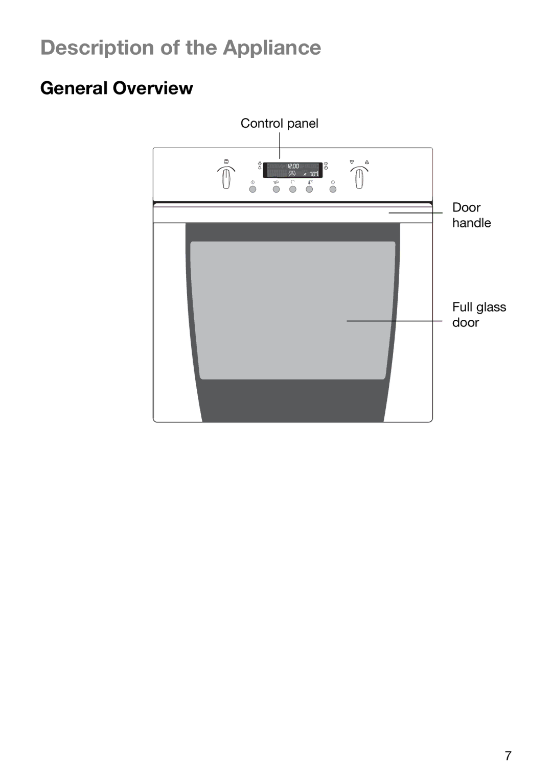 Electrolux EOB6696 manual Description of the Appliance, General Overview 