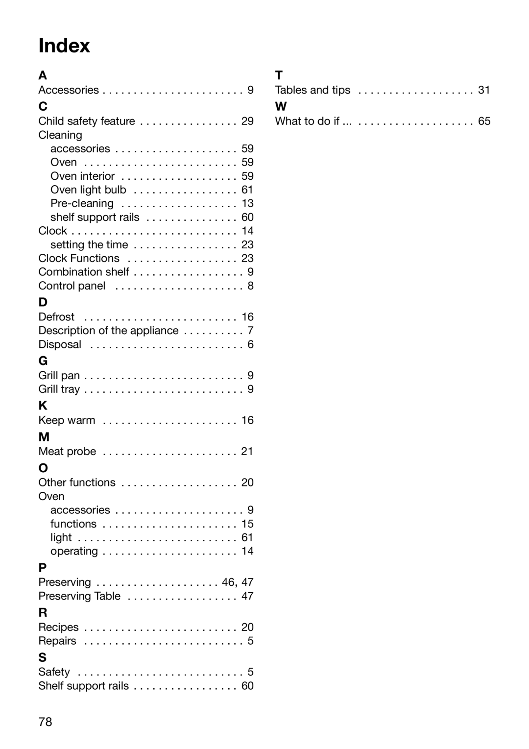 Electrolux EOB6696 manual Index 