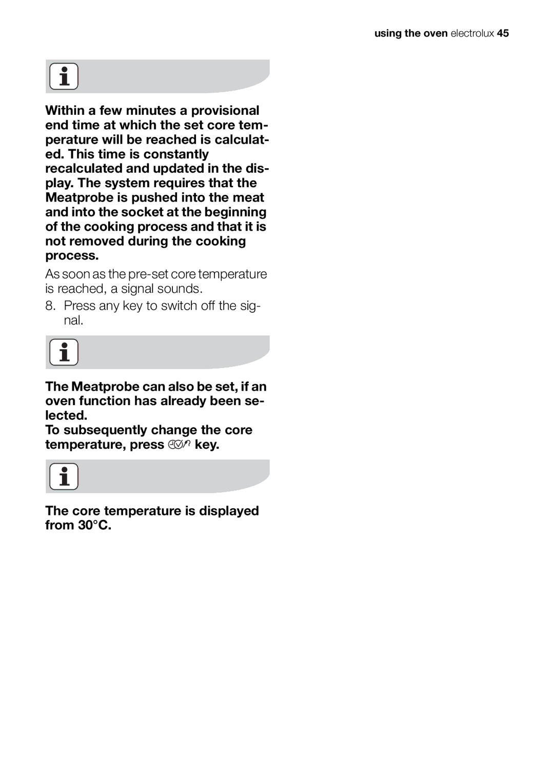 Electrolux EOB98000 user manual Using the oven electrolux 