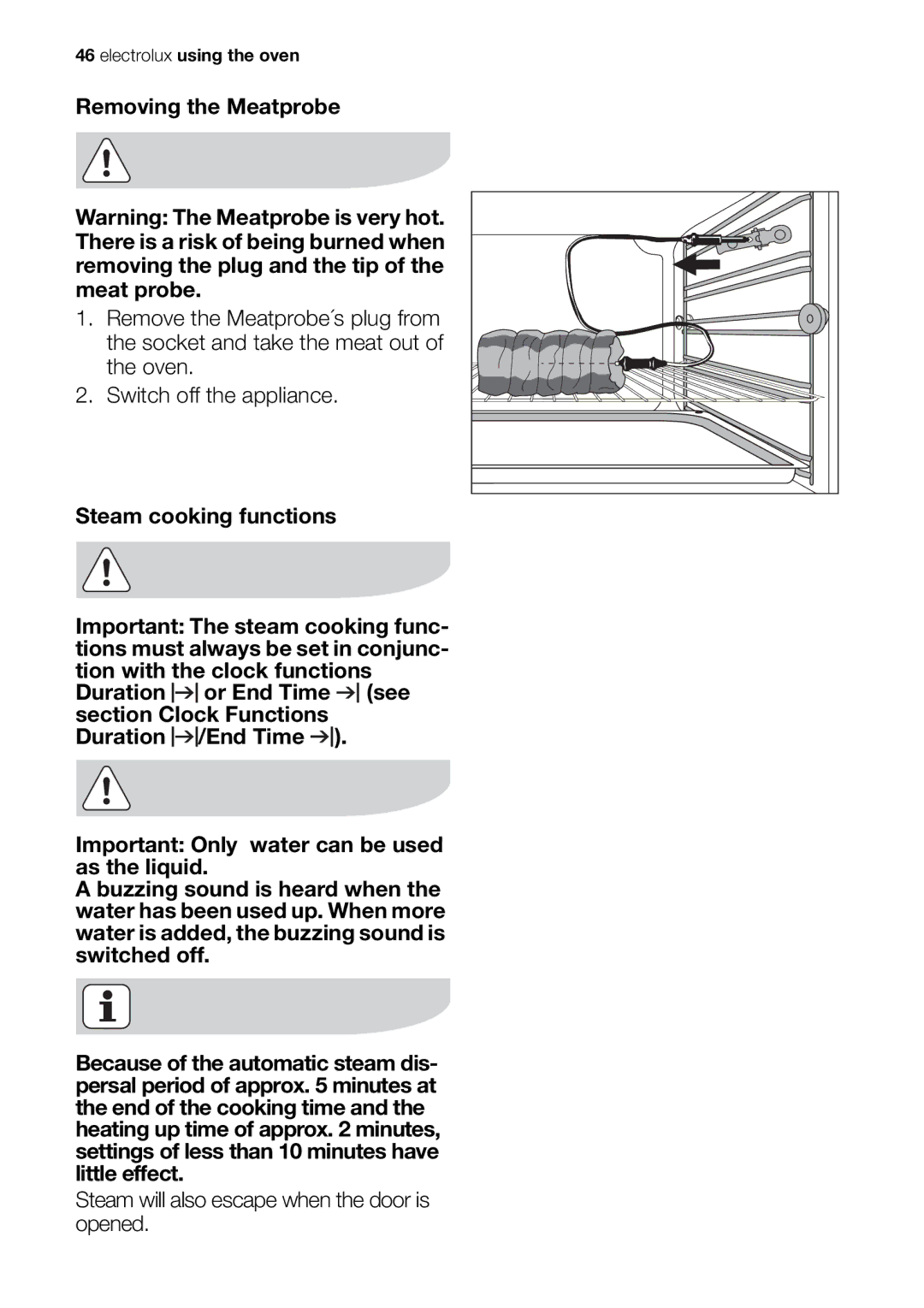 Electrolux EOB98000 user manual Electrolux using the oven 