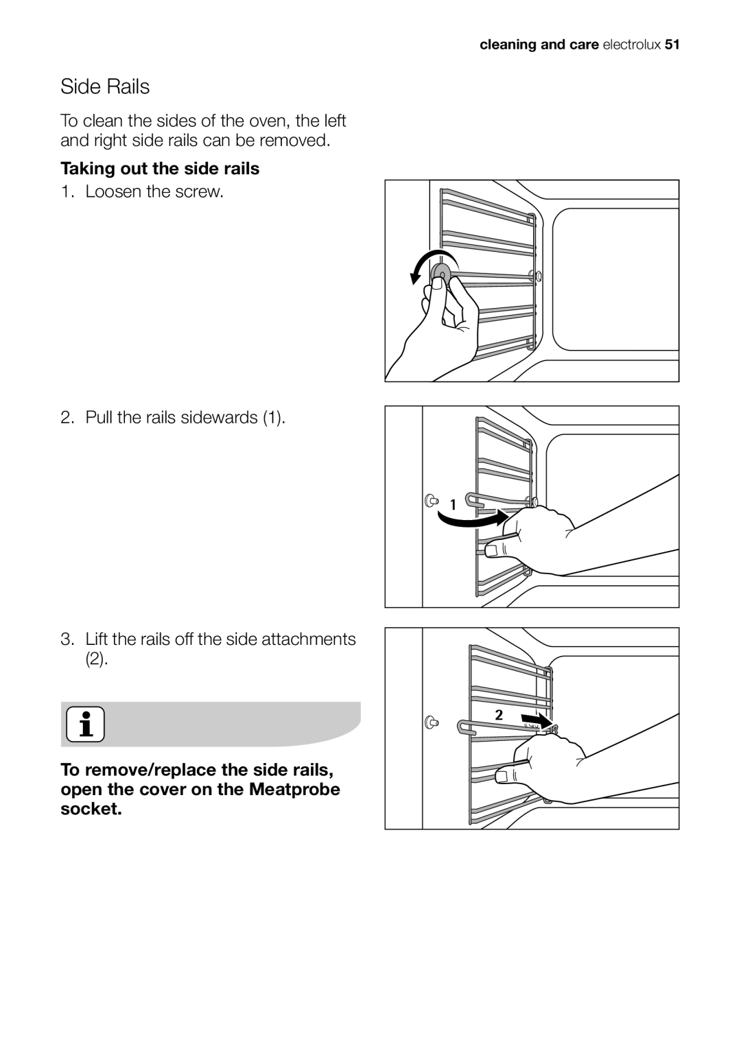 Electrolux EOB98000 user manual Side Rails 