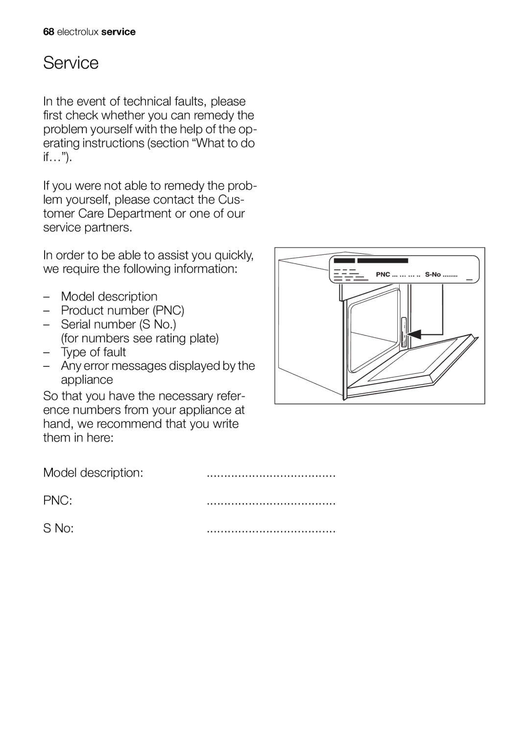 Electrolux EOB98000 user manual Service 