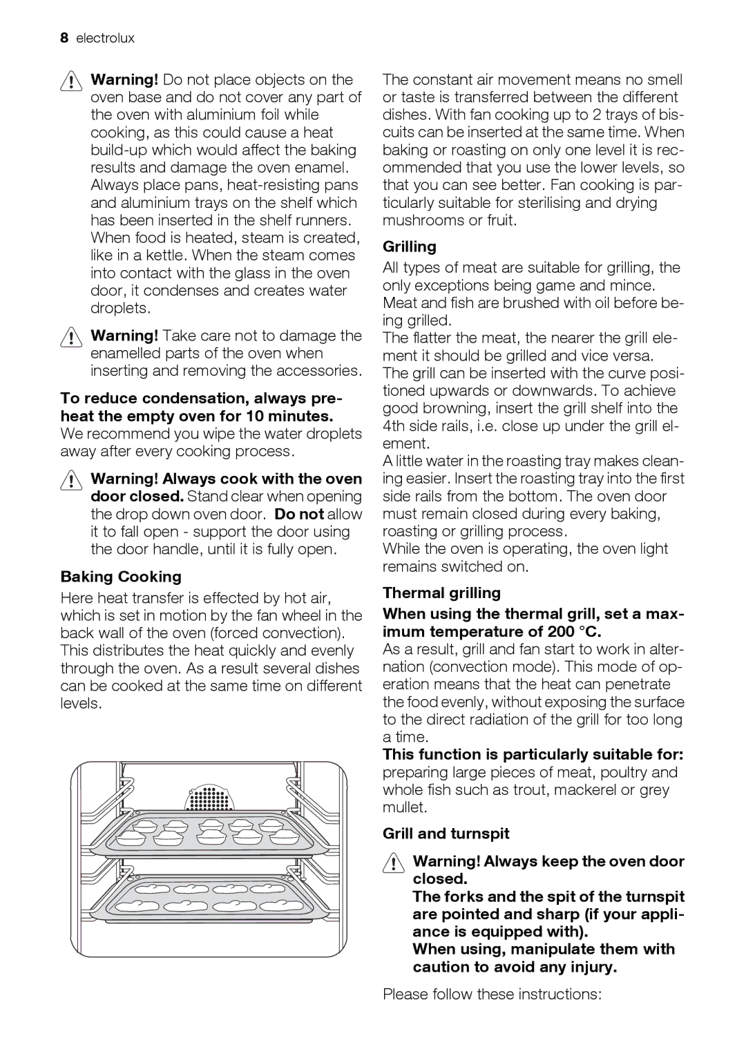 Electrolux EOC 66700 user manual Grilling, Please follow these instructions 