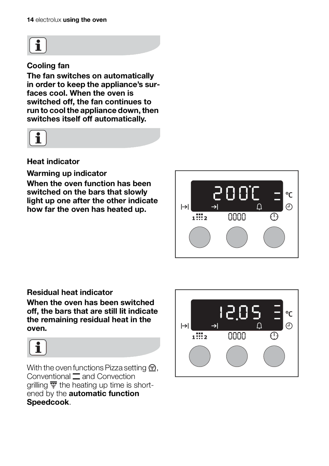 Electrolux EOC65101 user manual Electrolux using the oven 