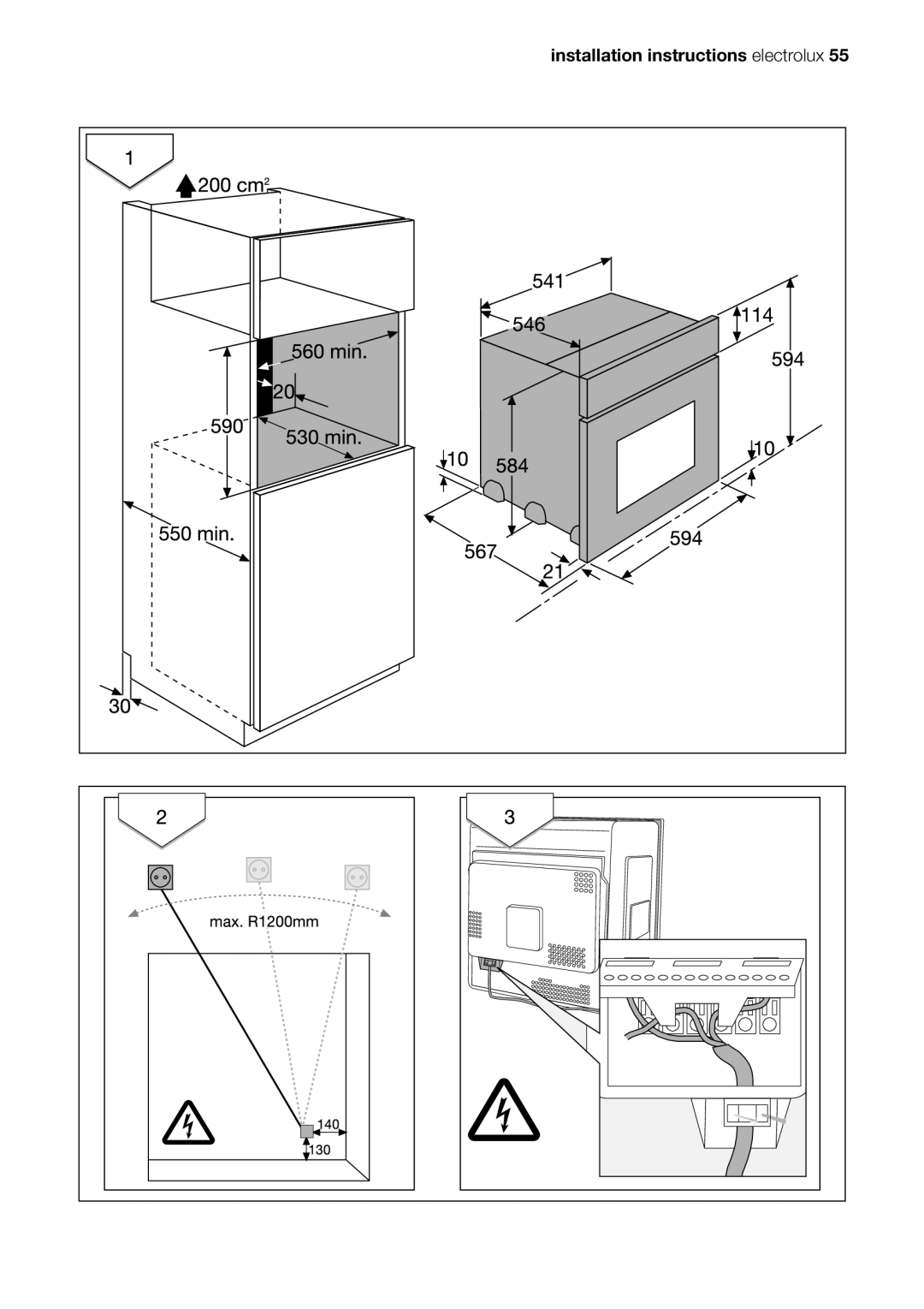 Electrolux EOC65101 user manual Installation instructions electrolux 