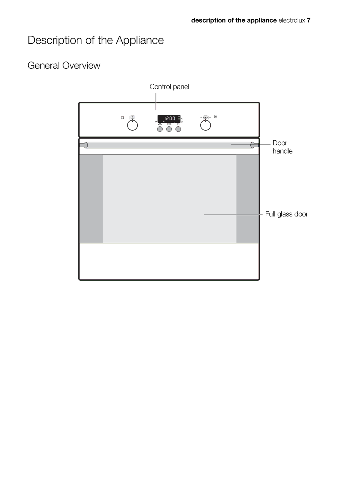 Electrolux EOC65101 user manual Description of the Appliance, General Overview 
