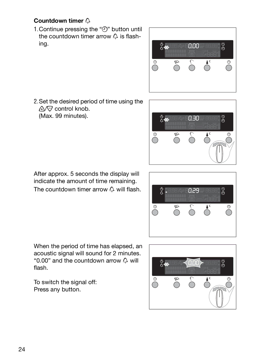 Electrolux EOC6690 manual Countdown timer 