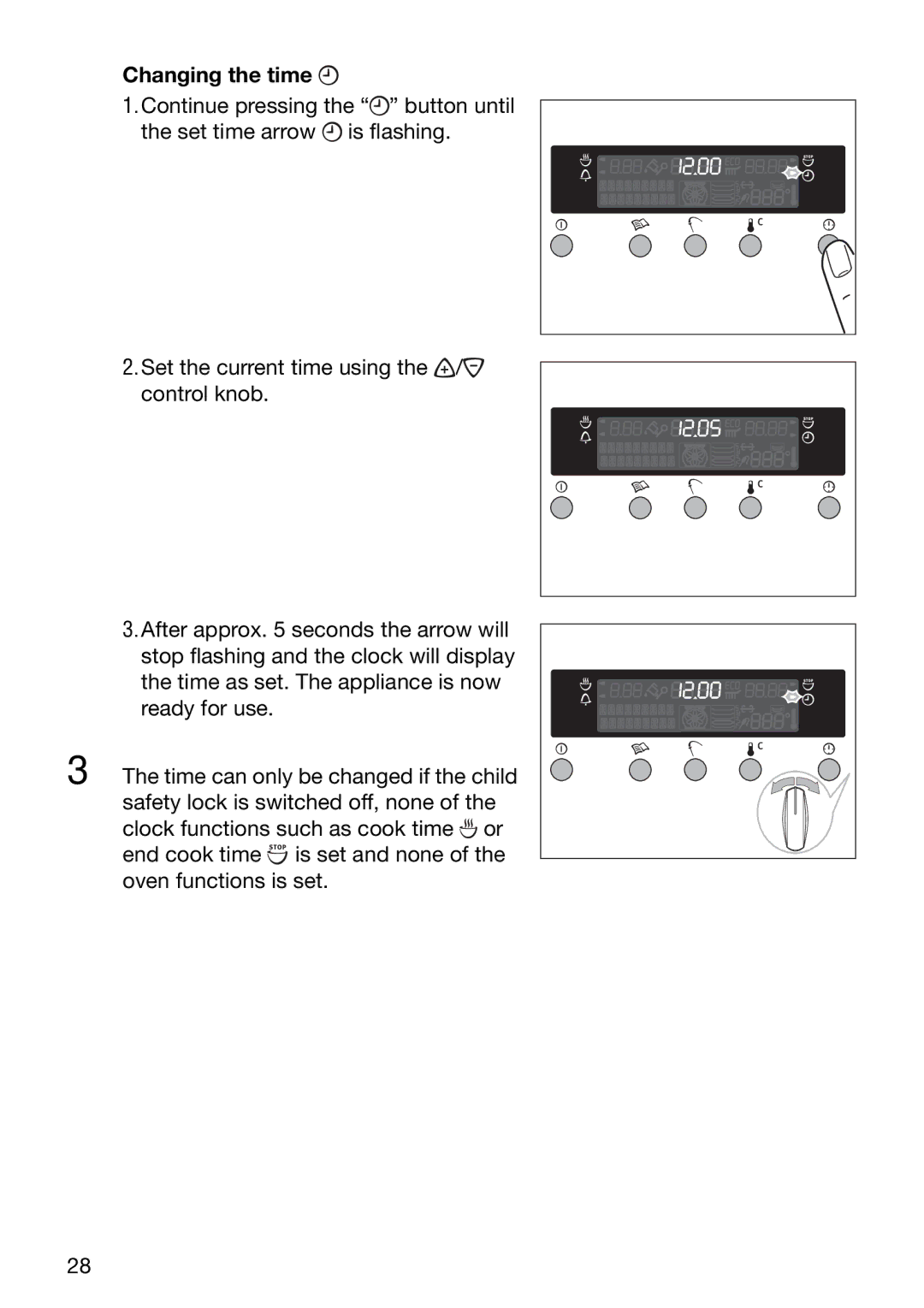 Electrolux EOC6690 manual Changing the time 