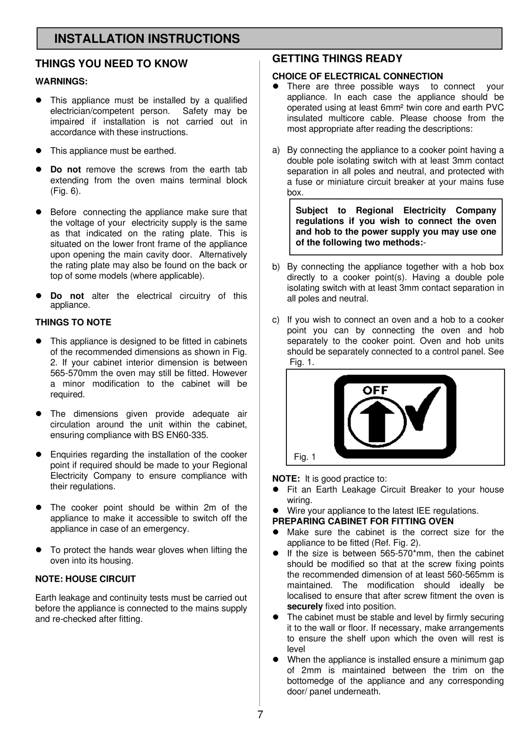 Electrolux EOD 984 manual Installation Instructions, Things YOU Need to Know, Getting Things Ready 