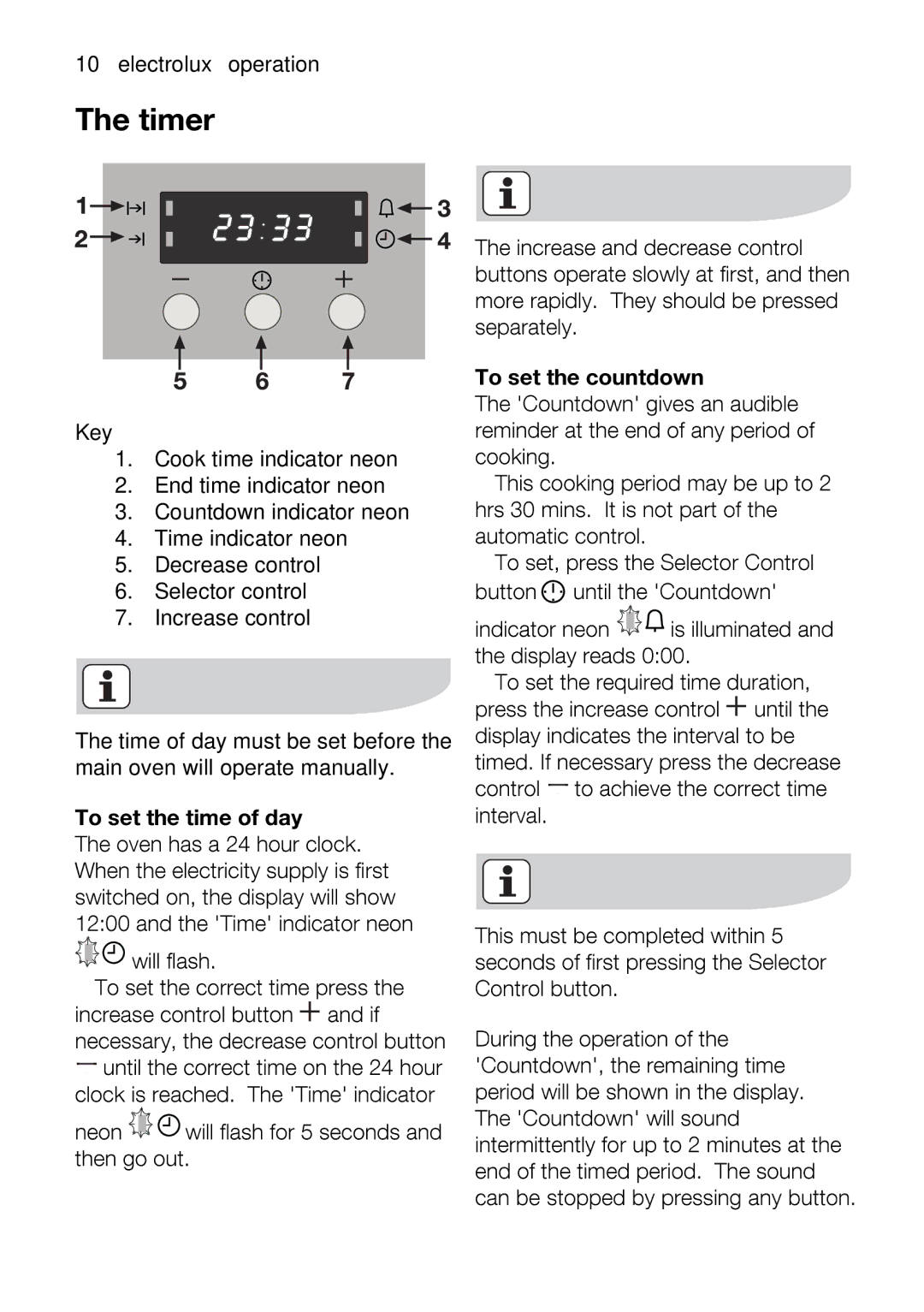 Electrolux EOD33002 user manual Willflashthe, The10electroluxtimer operation, IncraTo 