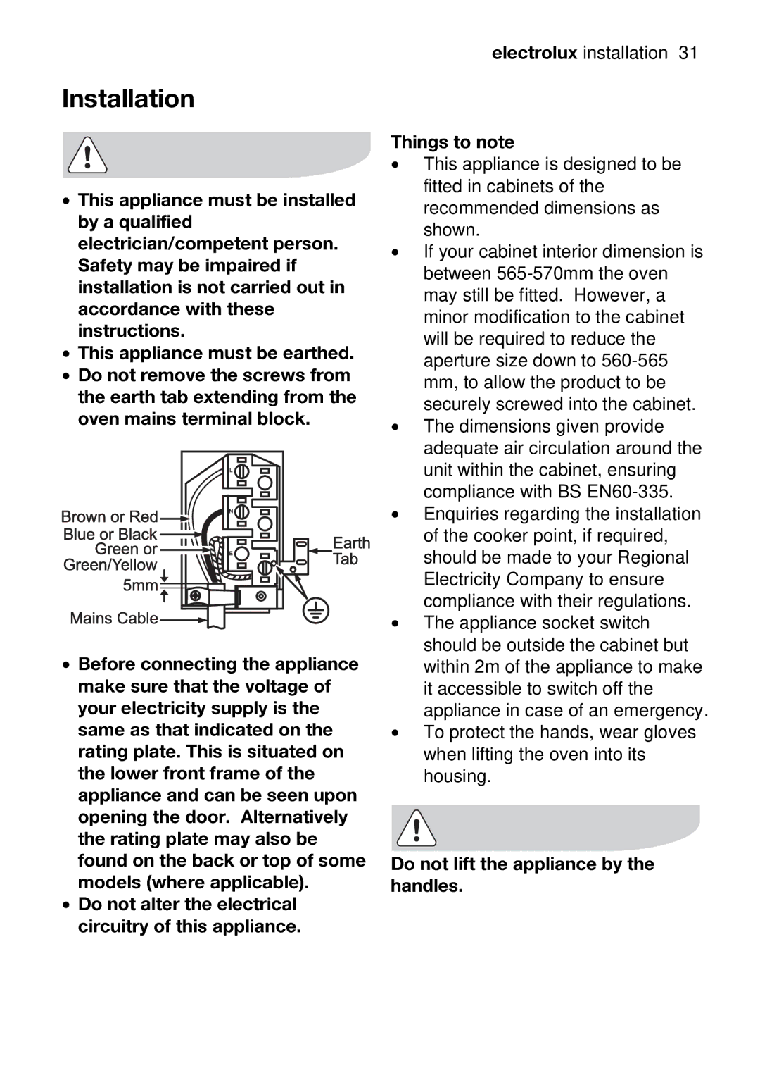 Electrolux EOD33002 user manual Installation, Beforeconnectingtheppliance 