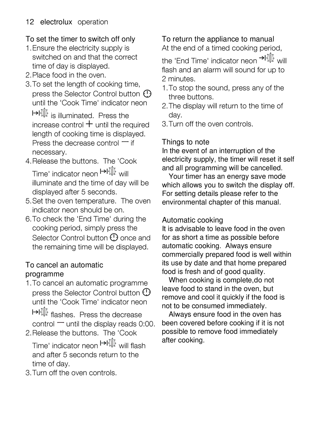 Electrolux EOD43102 user manual Inthe, Tolvefodin, Placeoodintheoven, Cooking.Always 