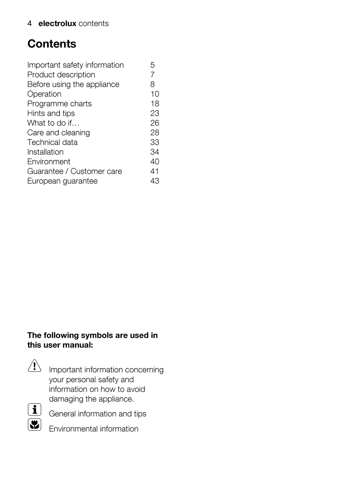 Electrolux EOD43102 user manual Charts, Hints, Nvim, Careandcleaning, 343 