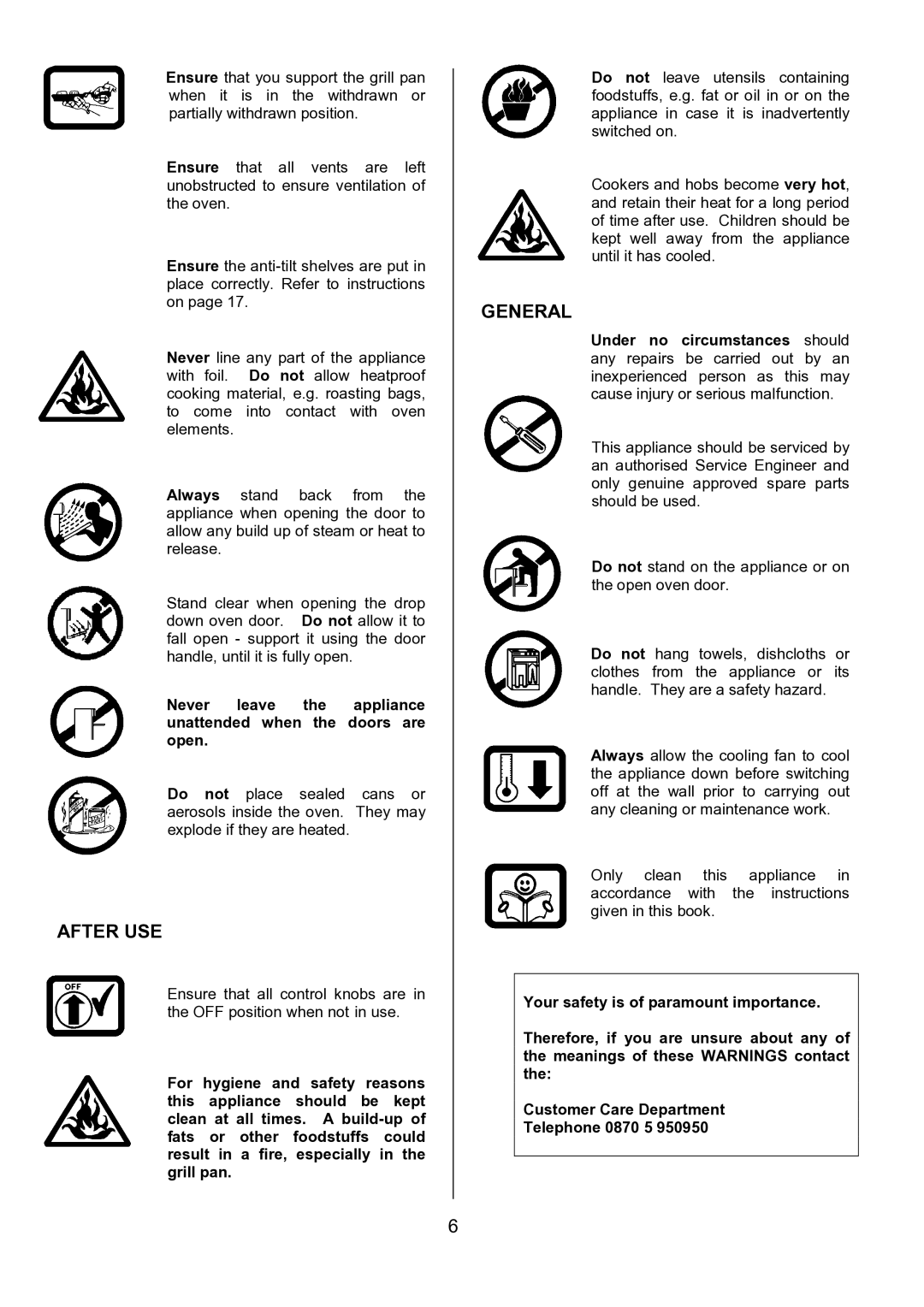 Electrolux EOD5310 manual After USE, General 