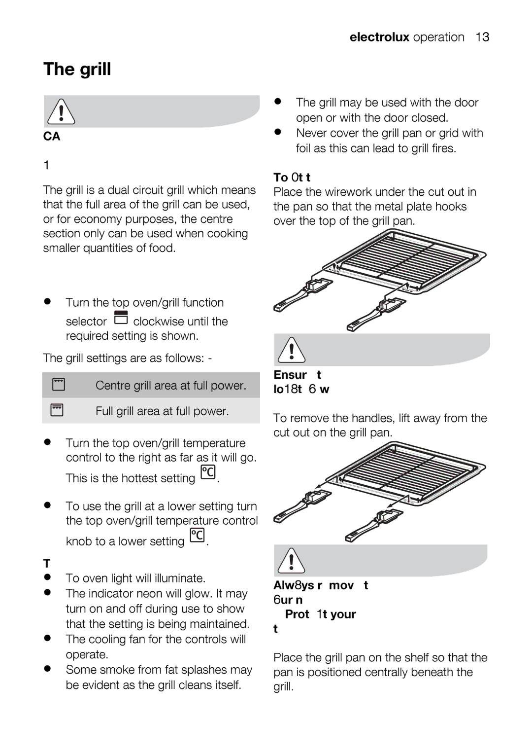 Electrolux EOD63142 user manual Ovelightwillilluminate, Grill 