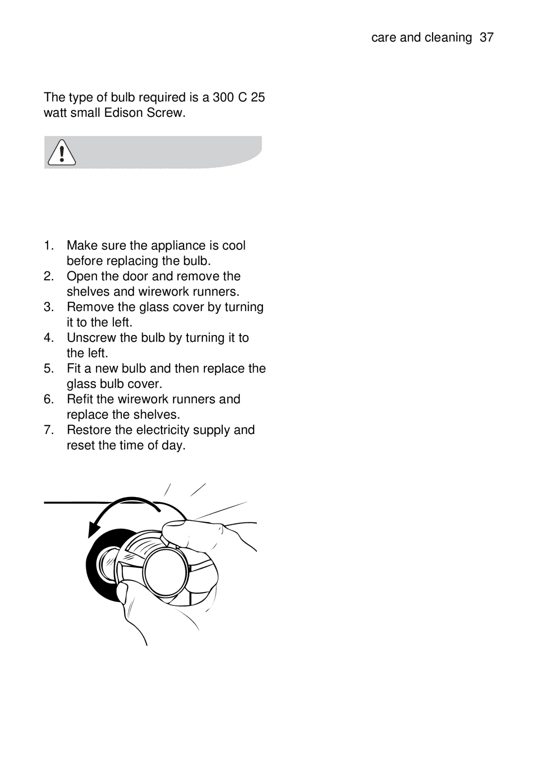 Electrolux EOD63142 user manual Replacingoven anovenlightbulbtop 