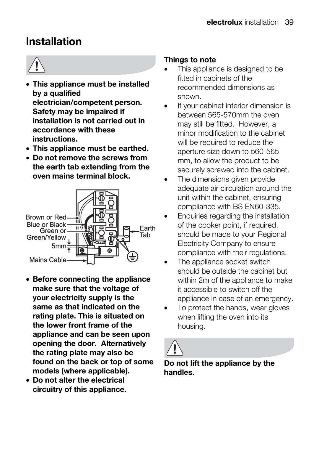 Electrolux EOD63142 user manual Installation, Beforeconnectingtheppliance 