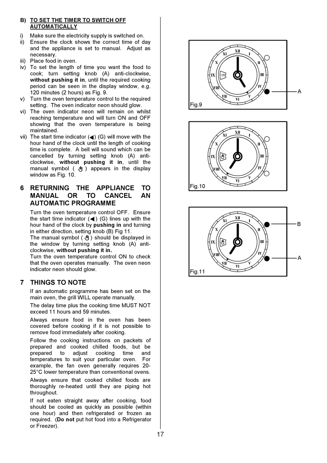 Electrolux EOD6365 manual Things to Note, To SET the Timer to Switch OFF Automatically 