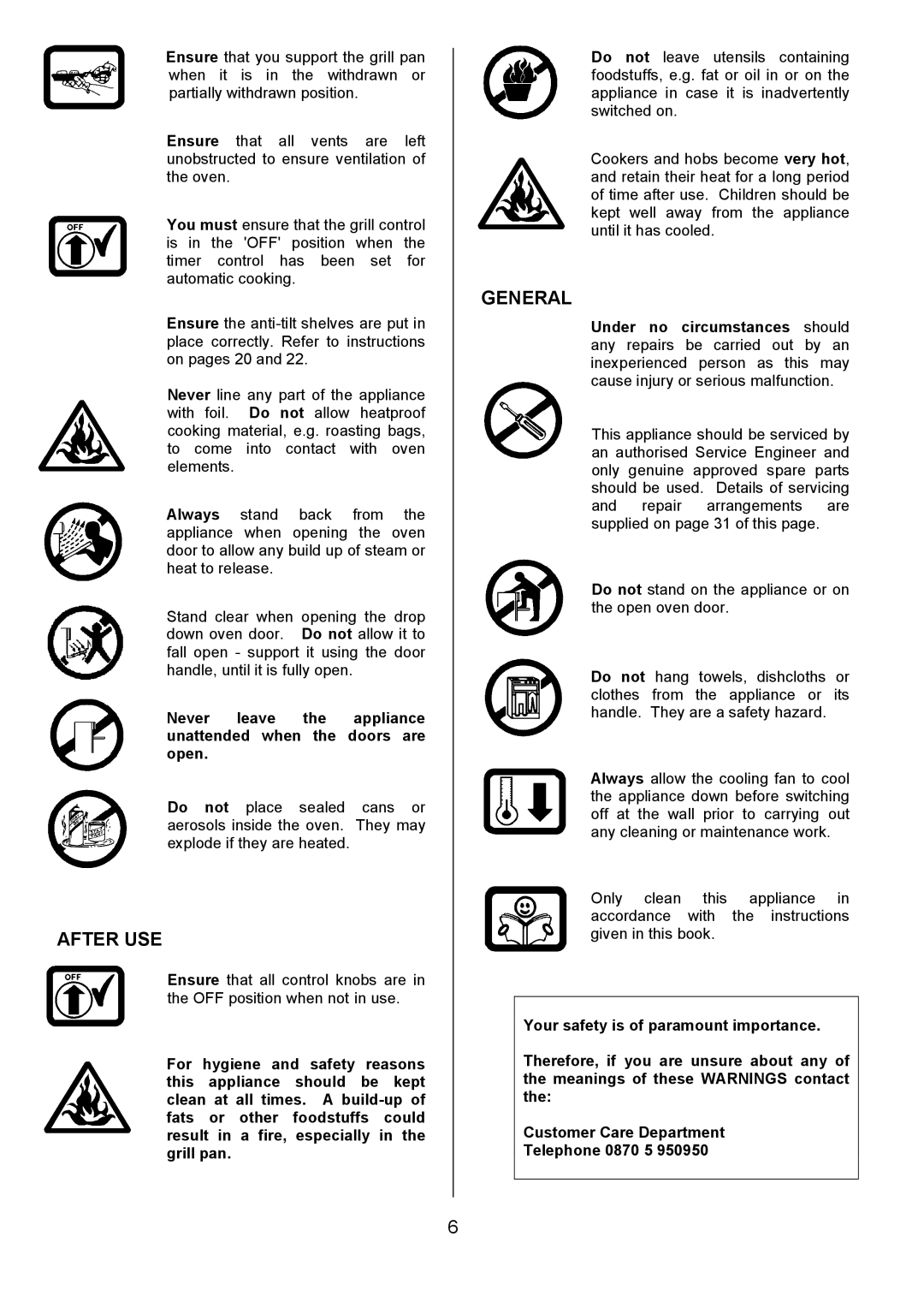 Electrolux EOD6365 manual After USE, General 