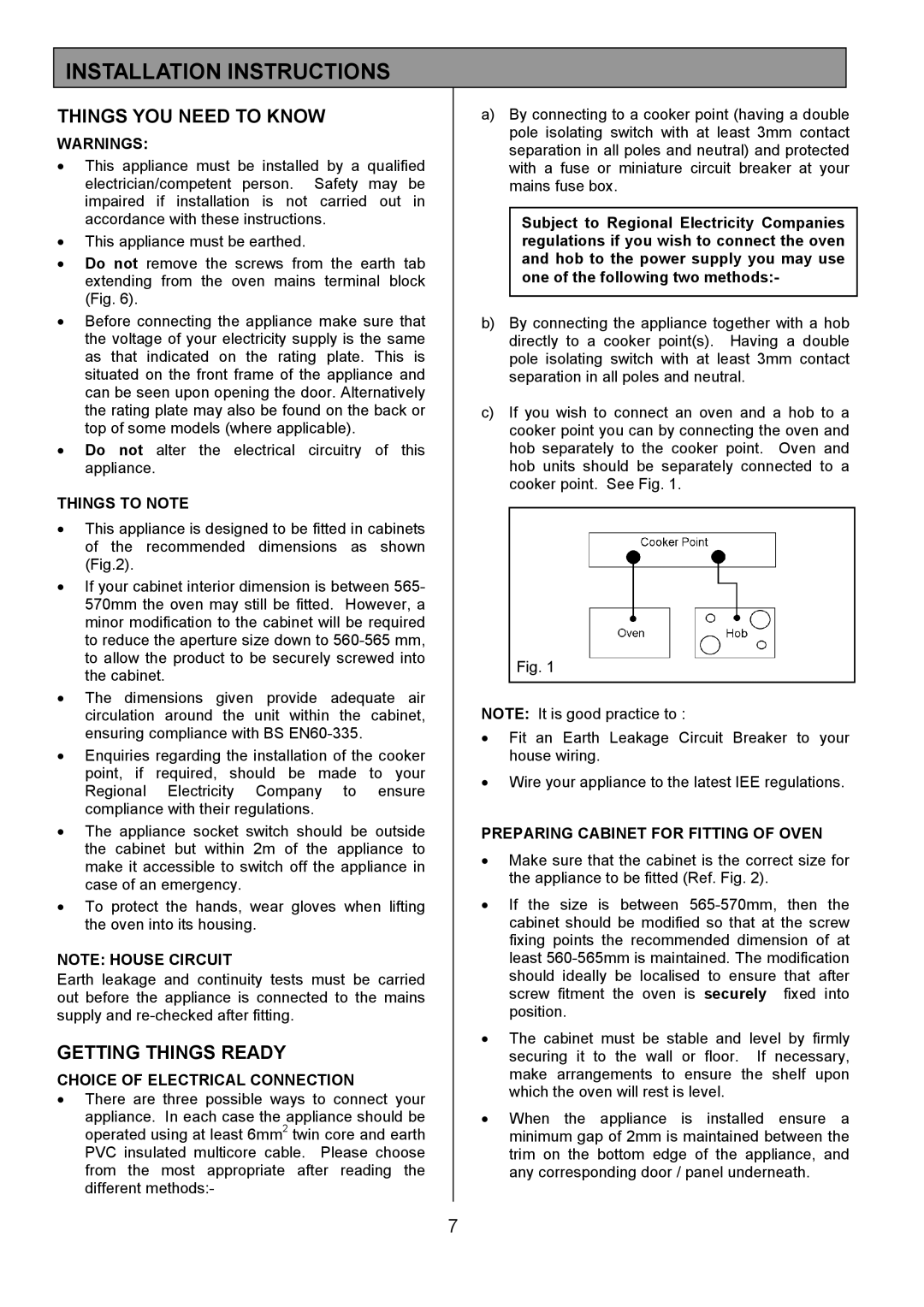 Electrolux EOD6365 manual Installation Instructions, Things YOU Need to Know, Getting Things Ready 