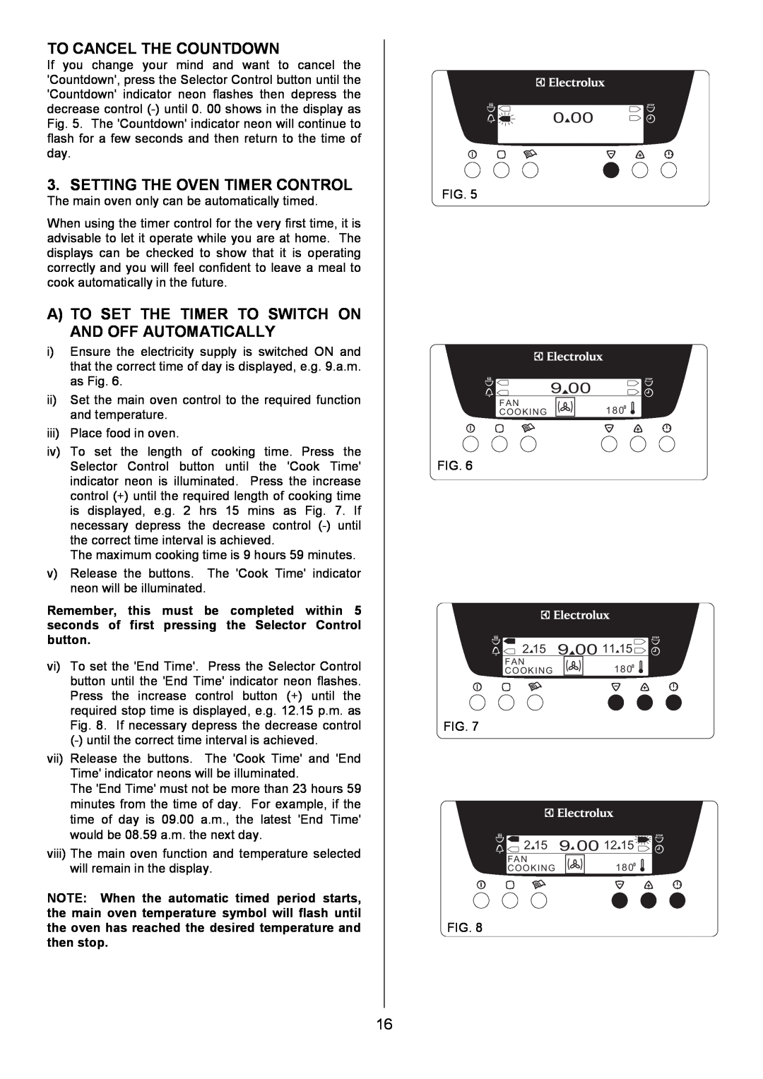 Electrolux EOD6390 manual To Cancel The Countdown, Setting The Oven Timer Control, 9 00 11, 9 00 12 